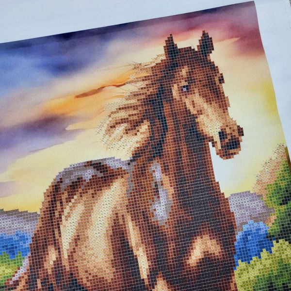 ЗПТ-037 Гнедой, набор для вышивки бисером картины с лошадью ЗПТ-037 фото
