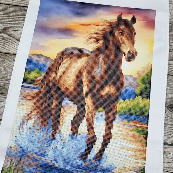 ЗПТ-037 Гнедой, набор для вышивки бисером картины с лошадью ЗПТ-037 фото