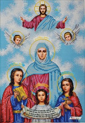 674 Святі Віра, Надія, Любов і їх матір Софія, набір для вишивки бісером ікони 674 фото