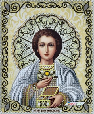 ЖС-4015 Святой Пантелеймон Целитель в жемчуге, набор для вышивки бисером иконы ЖС-4015 фото