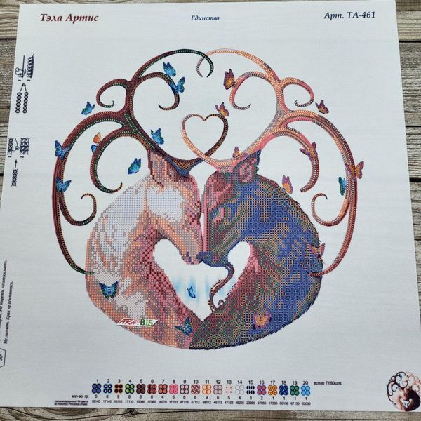 ТА-461 Unity (30*30 cm), bead embroidery pattern of the picture with deer
