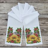 88007 Маленький свадебный рушник 150*20см с цветами, набор для вышивки бисером 88007 фото