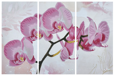 ТК099 Нежная розовая орхидея, набор для вышивки бисером картины ТК099 фото