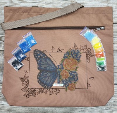 Шоппер_407 Пошитый шоппер сумка Бабочка, набор для вышивания бисером Шоппер_407 фото