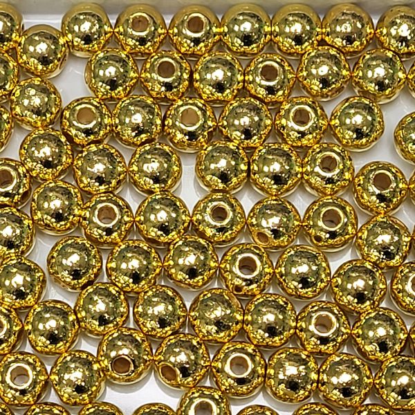 D-8мм Бусины пластиковые гальванизованные Lux золото 10грамм BGL-08-Gold фото