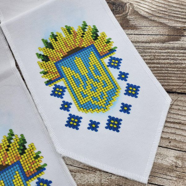 БК_076 Великодній бант з українською символікою на кошик набір для вишивки бісером БК_076 фото