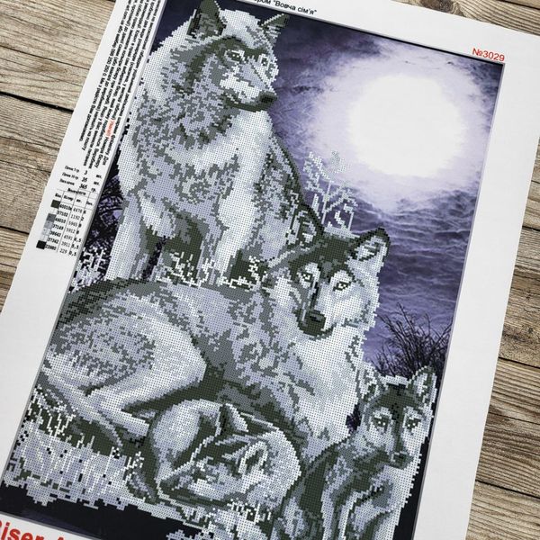 3029 Волчье семейство, набор для вышивки бисером картины 3029 фото