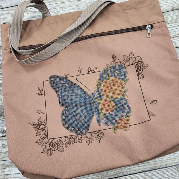 Шоппер_407 Пошитий шопер сумка Метелик, набір для вишивки бісером Шоппер_407 фото