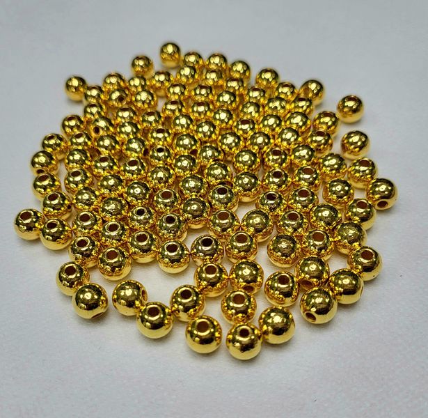 D-8мм Бусины пластиковые гальванизованные Lux золото 10грамм BGL-08-Gold фото