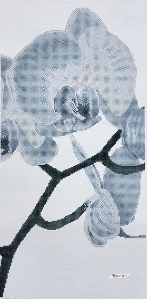 ТК103 Монохромна сіра орхідея (триптих), набір для вишивки бісером модульної картини ТК103 фото