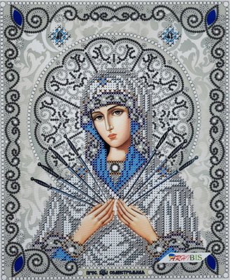 ЖС-4011 Богородица Семистрельная в жемчуге, набор для вышивки бисером иконы ЖС-4011 фото