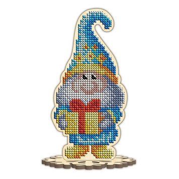 ФІН_107 Gnome, bead embroidery kit on wood of an interior toy