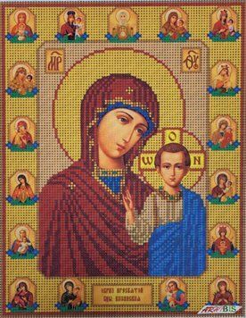 640-94740 Образ бородиці Багатоподібної А4, схема для вишивання бісером ікони схема-ма-640-94740 фото