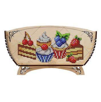 КДС_006 Кошик для солодощів набір для вишивання бісером по дереву КДС_006 фото