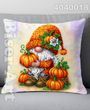 4040018 Gnome with Pumpkins Cushion (40*40 cm), bead embroidery kit