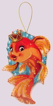 F099 Golden Fish (12*8 cm), bead embroidery kit of the toy