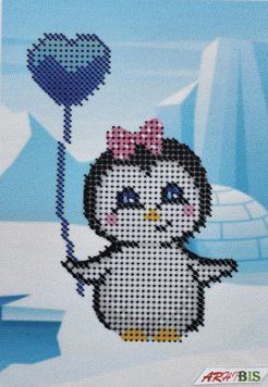 А6-Д-081 Little Penguin (10,5*15 cm), bead embroidery picture kit