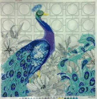 TA-164 Majestic Peacock (30*30 cm), bead embroidery kit of the picture