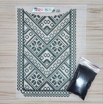 Ф-16 Water-soluble interfacing for a shirt (15*21 cm), bead embroidery kit