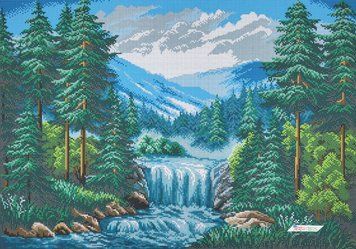 А2-К-1095 Mountain River (42*59,5 cm), bead embroidery kit for the picture