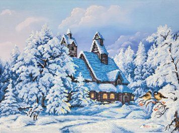 ЗПП-029 Казкова зима (37*50 см), схема для вишивання бісером картини схема-зп-ЗПП-029 фото
