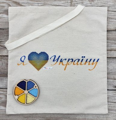Шоппер_217 Пошитый шоппер сумка Люблю Украину, набор для вышивания бисером Шоппер_217 фото