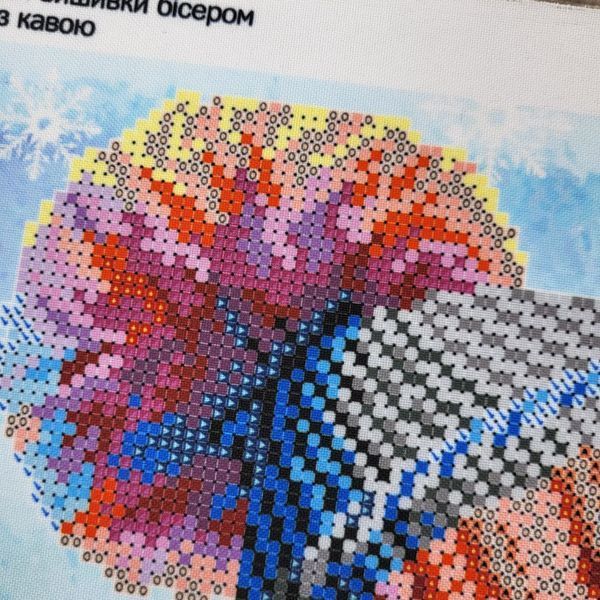 КВ_3004 Bunny with Coffee (29,5*29,5 cm), bead embroidery kit of the picture