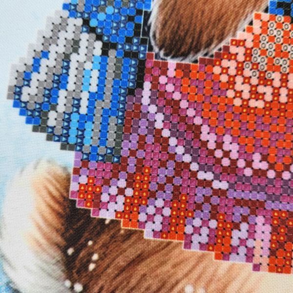 КВ_3004 Bunny with Coffee (29,5*29,5 cm), bead embroidery kit of the picture