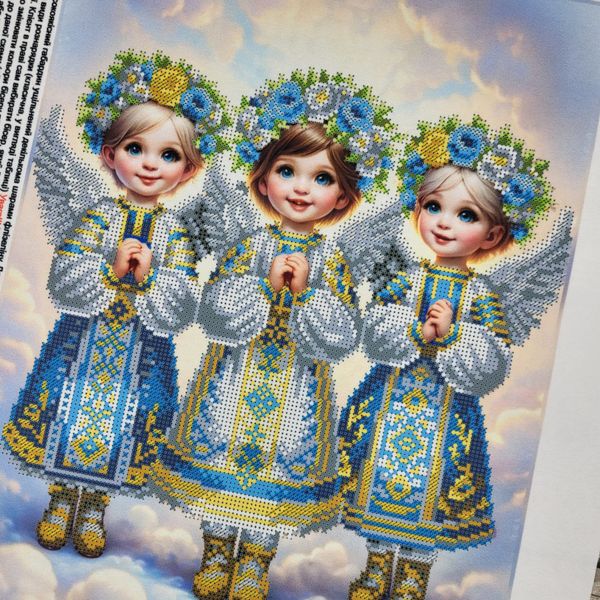 В718 Ангелочки, набор для вышивки бисером картины В718 фото