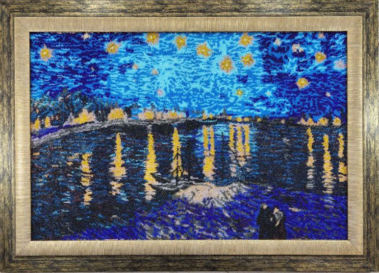 BT365 Зоряна ніч над Роною Ван Гог, набір для вишивки бісером картини BT365 фото