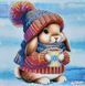КВ_3004 Bunny with Coffee (29,5*29,5 cm), bead embroidery kit of the picture