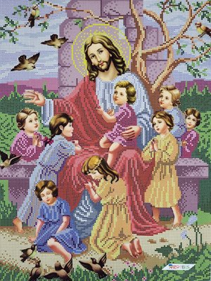 ІБД Иисус благословляет детей, набор для вышивки бисером иконы ІБД фото