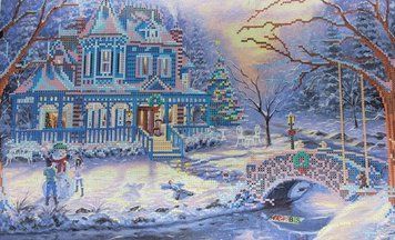 TA-209 Victorian Christmas (24*40 cm), bead embroidery kit of the picture
