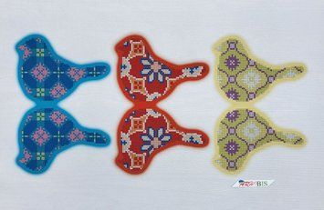 A3-К-898 Birds 3 pcs (30*42 cm), bead embroidery pattern of New Year toys