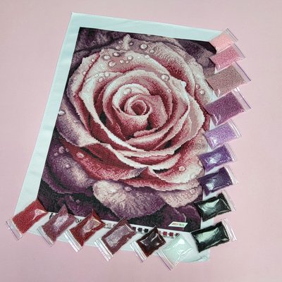 ЗПК-047 Роза розовая, набор для вышивки бисером картины ЗП 0249 фото