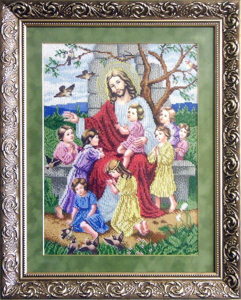 ІБД Ісус благословляє дітей, набір для вишивання бісером ікони ІБД фото
