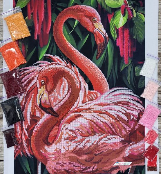 829 Фламинго, набор для вышивки бисером картины 829 фото