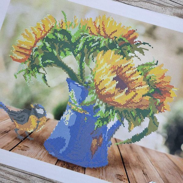 3640 Grandmother's Sunflowers (29,7*42 cm), bead embroidery picture kit