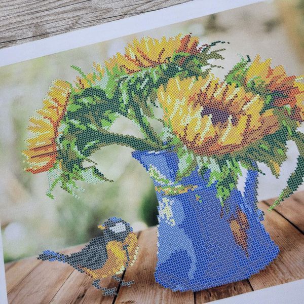 3640 Grandmother's Sunflowers (29,7*42 cm), bead embroidery picture kit