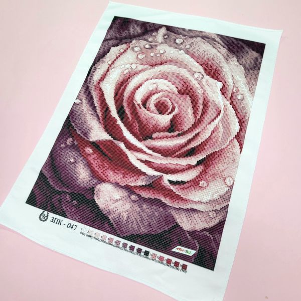 ЗПК-047 Рожева троянда, набір для вишивання бісером картини ЗП 0249 фото