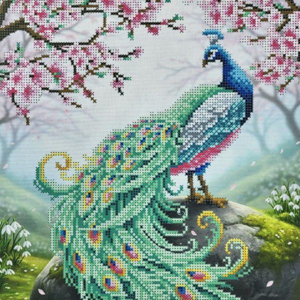 А767 Spring Peacock (30*42 cm), bead embroidery kit for a picture