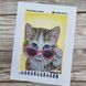 А5-Д-446 Cat in Glasses (14,8*21 cm), bead embroidery kit of the picture