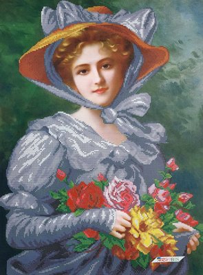 ММРП-005 Елегантна леді з букетом троянд, Емілі Вернон, набір для вишивки бісером картини ММРП-005 фото