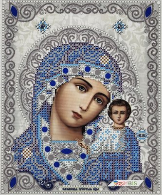 ЖС-4001 Богородица Казанская в жемчуге, набор для вышивки бисером иконы ЖС-4001 фото