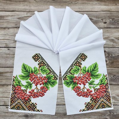 8044 Набір для вишивки бісером весільного рушника з калиною та українським орнаментом АБВ 00016779 фото