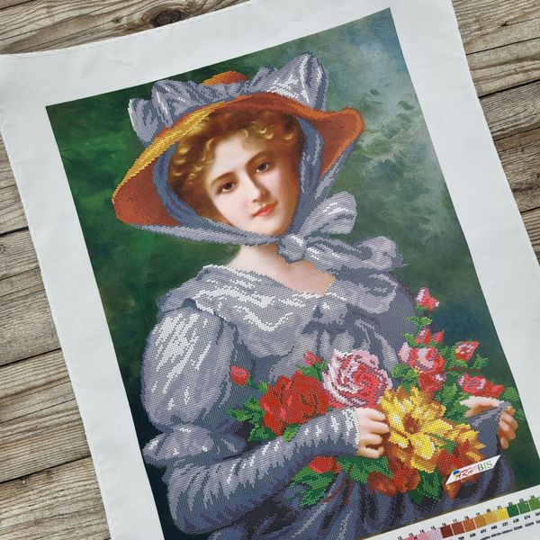 ММРП-005 Елегантна леді з букетом троянд, Емілі Вернон, набір для вишивки бісером картини ММРП-005 фото