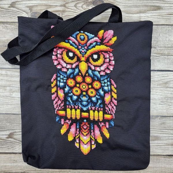Shopper_621 Owl (38*42 cm), bead embroidery tote bag kit
