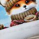 КВ_3005 Fox Cub with Coffee (29,5*29,5 cm), bead embroidery kit of the picture