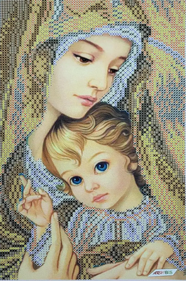 МД-с Мадонна з дитям (сепія), набір для вишивання бісером ікони МД-с фото