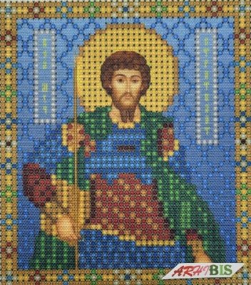 644-94769 Великий мученик Феодор (Федір) Стратілат А6, набір для вишивання бісером ікони 644-94769 фото